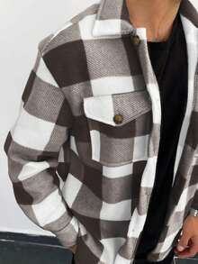 Men's Daily Fashion Versatile Minimalist Plaid Casual Jacket , Fall