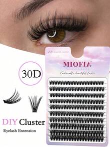 200pcs 30D Eyelash Extension Cluster, Long Mixed Single Lash Bundles, High Capacity DIY Eyelash Extension Kit, Suitable For Beginners, Soft & Comfortable - 黑色 - 查看 7
