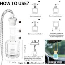 4 Bottles Car Air Hanging Fragrance Oil Diffuser, Car Air Freshener Diffuser For Essential Oils Scents Fragrance Aromatherapy Automobile Diffuser,17 Fragrances All Ages, Long-Lasting Fragrance Car Diffuser,Car Air Freshener,Christmas Gifts - Oải hương + Hoa nhài trắng + Hoa hồng + Vani Macadamia - Xem 6