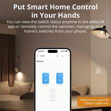 ZBM5-3C-86W,SONOFF Zigbee Smart Light Switch, Requires SONOFF Zigbee Hub, Smart Switch, No Neutral Or With Neutral, APP Remote Control, Zigbee Switch ZBM5 86-Type, 3 Gang,Remote App Control,Neutral Wire Optional,Voice Control Support,Schedules & Automation,Smart Home Control. - White - View 6