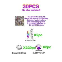 1Set/30pcs Colorful Butterfly & Rhinestone Tooth Jewelry, Y2K Cute Super Shiny Tooth Accessories Set, Suitable For Daily, Party, Holiday, Unisex (No Glue Included) - 30PC Multi-color Set - View 5