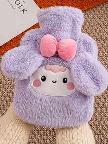 1pc 1000ml Premium Fluffy Hot Water Bag For Pain Relief And Comfort-Perfect For Neck, Back, Shoulders, Legs And Menstrual Cramps, For Belly/Hand/Uterus Warming, For Neck, Back, Shoulders, Legs And Menstrual Cramps - Multicolor - View 4