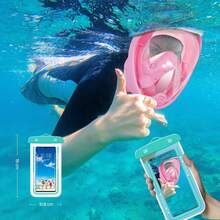 Máscara de Snorkel con Bolsa Impermeable, de Cara Completa con Soporte para cámara, de Vista panorámica de 180°, antivaho y antifugas, Gafas y Máscaras de Buceo Adultos - Negro - Ver 5