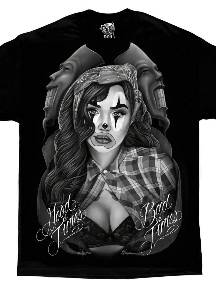 Good Times Chicano Art David Gonzales DGA T Shirt Black - 黑色 - 查看 1