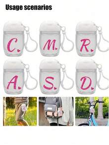 Rose Red Gold Letter Love A-Z Creative Printing Pattern, Transparent Hand Sanitizer Empty Bottle, Travel, Bracket Hook White Flip, Reusable Lid, Portable Empty Bottle Can Be Refilled, Cosmetics Container, Suitable For Liquid Lotion, Travel, Family Storage, Outdoor Travel, Is A Thoughtful Gift For Family And Friends, Graduation Gift, Mother's Day Gift, Anniversary Gift.