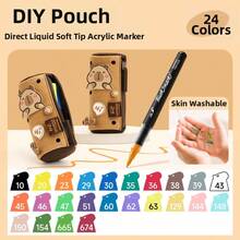 24/36/48/60/80 Colors Soft Tip Acrylic Marker Pens, Liquid Ink, For Students, Artists, Children Drawing, Watercolor Pens, Back To School Supplies, Gifts