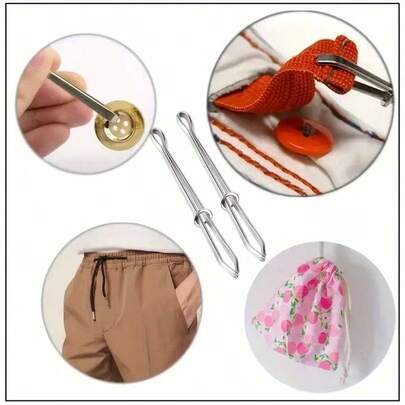 3/5 piezas Accesorios de herramienta de costura de banda elástica, Enhebrador de cintura de pantalones DIY, Esenciales de costura, Accesorios de costura Clips enhebrador elástico, Ajustador de cintura elástica