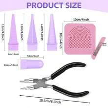 轴式卷绕压机工具、绕线工具、弯曲夹具、卷绕夹、纸艺工具、纸张压痕夹、钳子和剪钳，用于制作开口环珠饰首饰成型工具