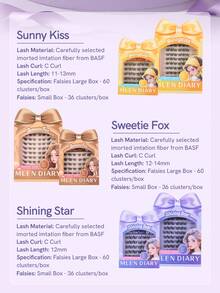 Mlen Diary False Eyelashes, C-Curl, 11-13mm Individual Lashes, DIY Cartoon Style Reusable False Eyelashes, Create Natural Fluffy Lashes At Home - Natural Lashes - View 6