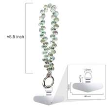 TENOC Beaded Phone Wrist Strap, Cellphone Lanyard Chain, Sparkling Wristlet Bracelet For Women, Green{"Color_name":"A-Green"} - A-綠色 - 查看 3