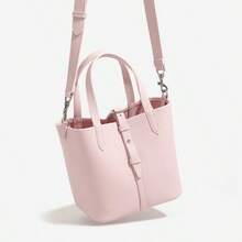 Katie lotus 2025新款荔枝纹野餐篮水桶包女士手提包七夕节礼物 - 彩色 - 查看 3