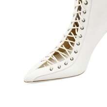 Neue spitze sexy Ausschnitt Kreuzriemen Super High Heel Mode Overknee Stiefel für Frauen