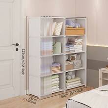 1pc Multifunctional Easy-Install Minimalist Clothing Storage Cabinet, Bookshelf Dust-Proof Organizer Rack, Suitable For Office, Classroom, Living Room, Bedroom, Dorm - Multicolor - View 18