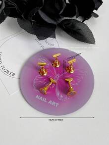 Decoraciones de arte de uñas, cruzada de alta demanda de mariposas, corazones y formas geométricas de colores con base metálica magnética, soporte de exhibición de arte de uñas coreano, accesorios de fotografía, manualidades DIY