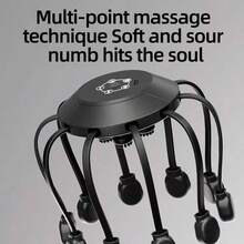 Intelligent Electric Octopus Head Massager Soul Extraction,Scalp Massage And Relaxation Tool,Eight Claw Massager USB Charging Electric Head Massager - Black - View 6