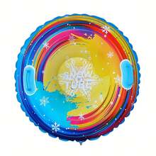 充气雪地管 - 重型 PVC 可折叠冬季水上雪橇，蓝色/黑色/绿色/粉色/白色，采用空气兼容设计 - 雪地管、滑雪胜地乐趣、圣诞节和新年礼物