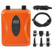 Air Pump, 20psi High Pressure Paddle Board Pump, Inflation Auto-Off, Digital Adjustable, For 's, Inflatable Kayaks And Tents - Orange - View 1