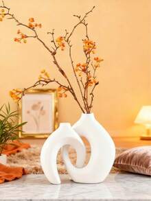 2 buc/set vaze, vaze decorative, vază albă mare, vază mare, potrivită pentru decorul camerei, decorul dormitorului, decor la modă pentru camera de zi din rășină pentru toamnă/iarnă, ideală pentru decorul artistic al nunții, decorul casei, aranjament floral - Multicolor - Vizualizare 5