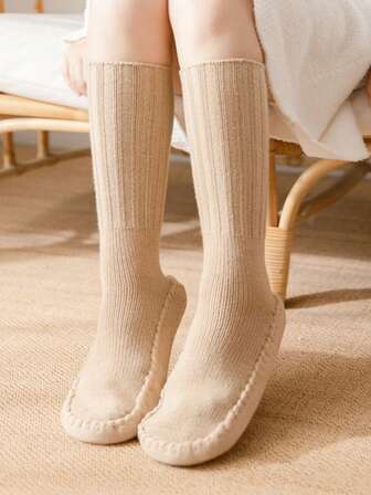 1 Pair Winter Japanese-Style Floor Socks, Fluffy Coral Fleece Socks, Leg Warmers, Slippers Socks With Soft Plush Lining