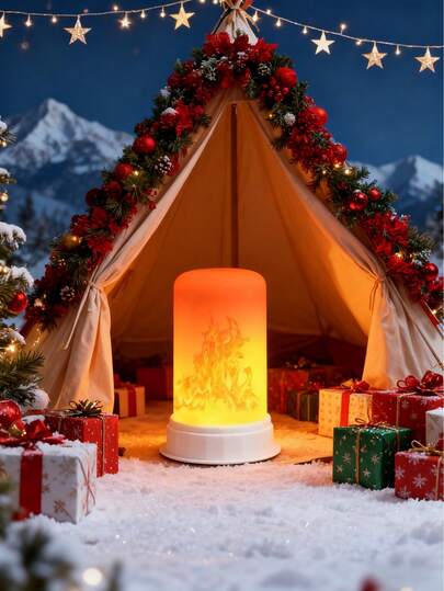 مصابيح أجواء اللهب التي تعمل بالبطارية - مصابيح LED الوامضة للديكور الإبداعي والتخييم وعيد الحب، ضوء ليلي | تأثير لهب وامض | مصباح ديكوري لغرفة النوم