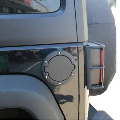 Tampa da porta do tanque de combustível do carro, cromada/preta para JK Unlimited Sedan 2 e 4 portas 07-17, acessórios, substituição da tampa de combustível (preta)