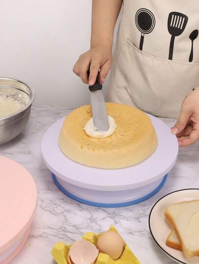 1-Piece Cake Rotator - Rotating Cake Stand With Non-Slip Pads - Cake Decorating Supplies Set - Baking Tools - For Pastries - Cupcakes And Cake Decorators Black Cake Decorating Rotator - Smooth Turning - Cake Decorating Kit - Display Stand - Cookie Supplies - Cupcakes (White) Back To School