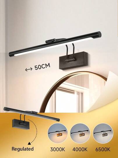 50cm LED Bathroom Wall Light, Adjustable Swing Arm Wall Lamp, 3-Color Dimmable Vanity Mirror Light, 15W, Suitable For Bathroom, Living Room, Bedroom, Corridor, Exhibition Hall, Reading Room, Dining Room, Bar, Bedroom, Cafe, Dining Hall, Clothing Store, Living Room, Museum