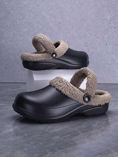 秋冬保暖拖鞋，新款男士室内外保暖防滑休闲简约冬鞋