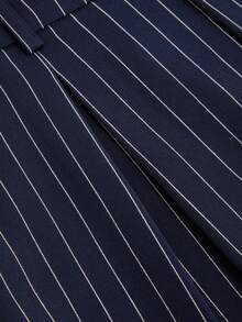 Women's Pleated Fashion Loose Straight Mid-Waist Striped Pleated Wide Leg Pants