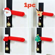 1 pieza/4 piezas Decoración navideña para perilla de puerta, Guantes de Papá Noel para perilla de puerta, Decoración de árbol de Navidad, Decoración de habitación para Halloween y Navidad