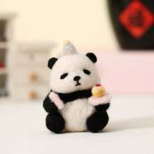 1 Set Panda Cake Felt Craft Kit For Beginners, DIY Wool Felt Animal Material Set (Suitable For Adults), Felt Art Project Gift - Multicolor - View 4