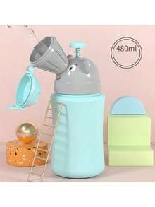 1pc Portable Urinal - Compact And Hygienic Urination Device With System, One-Handed Operation And Locking - Lightweight Urine Collector For Travel, RV, Camping - Durable Plastic (Green/Pink)