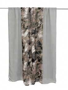 1pc Fashionable Chiffon Scarf With Ink Painting Style, Decorated With Middle Eastern Rhinestones, Lightweight & Comfortable Head Wrap