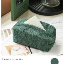 غطاء صندوق مناديل من الكتان المستطيل الفاخر - تصميم أنيق على طراز المزرعة، قماش ناعم، سهل التنظيف، مثالي لديكور غرفة المعيشة والنوم والسيارة، يضيف لمسة من السحر الريفي إلى أي مساحة، ديكور هدية عيد الميلاد/هالوين