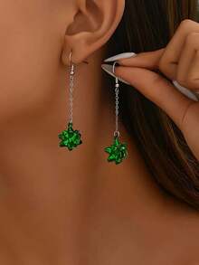 2pcs Fashionable Personalized Ribbon, Star & Planet Design Women's Earrings, Christmas Accessory