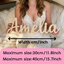 1件定制木质铭牌，个性化礼物，可定制姓名，多种颜色和款式可选，现代墙面艺术装饰，无需电源，独特的房间和家居装饰，是周年纪念日、生日、婚礼、情人节、圣帕特里克节、复活节的理想之选 - 彩色 - 查看 13