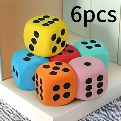 大型软泡沫骰子套装 - 寓教于乐 - 生日、圣诞派对等场合的完美之选，通用节日派对骰子游戏，桌面游戏，新奇配件，游戏配件，派对用品，最佳圣诞礼物，巨型骰子，骰子，毛绒骰子，棋盘游戏，家庭游戏之夜，超大骰子，骰子托盘，骰子塔，游戏骰子，家庭游戏之夜