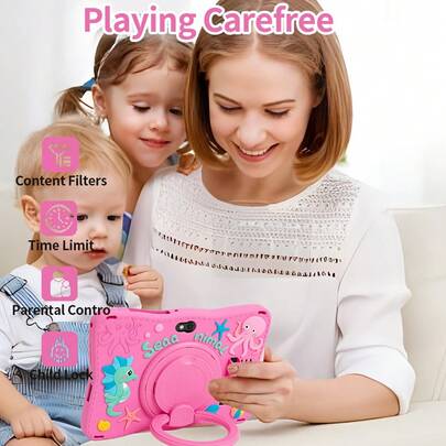 4GB RAM + 64GB ROM / 7 英寸平板电脑 / 四核 1.3GHz / Android 13 / 1024x600 HD IPS 显示屏 / 2MP+5MP 摄像头 / 4000mAh 电池 / WiFi、家长控制、教育、游戏 / ABS 塑料 + 硅胶、教育平板电脑（包含：包装盒、数据线、手册、OTG、SIM 卡针）