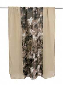 1pc Fashionable Chiffon Scarf With Ink Painting Style, Decorated With Middle Eastern Rhinestones, Lightweight & Comfortable Head Wrap