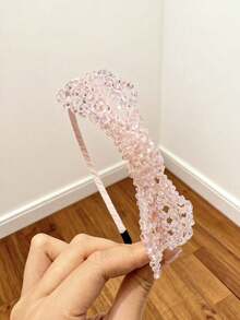 1 pièce Serre-tête élégant et brillant avec cristaux et strass en forme de nœud, bel accessoire pour cheveux pour les fêtes, style royal, mode automne pour femmes, serre-tête