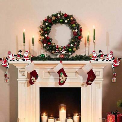 1/2 Set Funny Christmas Door Frame Wooden Decorations, Santa Claus, Reindeer, Snowman, Door, Window, Christmas Decoration For Indoor Christmas Ornaments Home Decor Christmas Decorations Room Decor