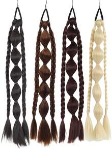 1 Pack Synthetic New Chinese Lantern Bubble Ponytail For Girls, Kids, Sweet And Cool Long Braid Lantern Boxing High Ponytail - Multicolor - View 3