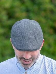 Mũ bát giác kiểu Anh dành cho nam, Mũ họa sĩ, Mũ bán báo, Mùa thu/Xuân - Đen và trắng - Xem 3