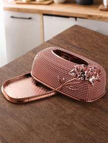 1 Stück rechteckiger Kunststoff Taschentuchhalter, kreative Acryl Papierablage, europäischer Stil geeignet für Schreibtisch, Küche, KTV, Hotels, Bars, Restaurants, Badezimmer und Geburtstagsfeiern