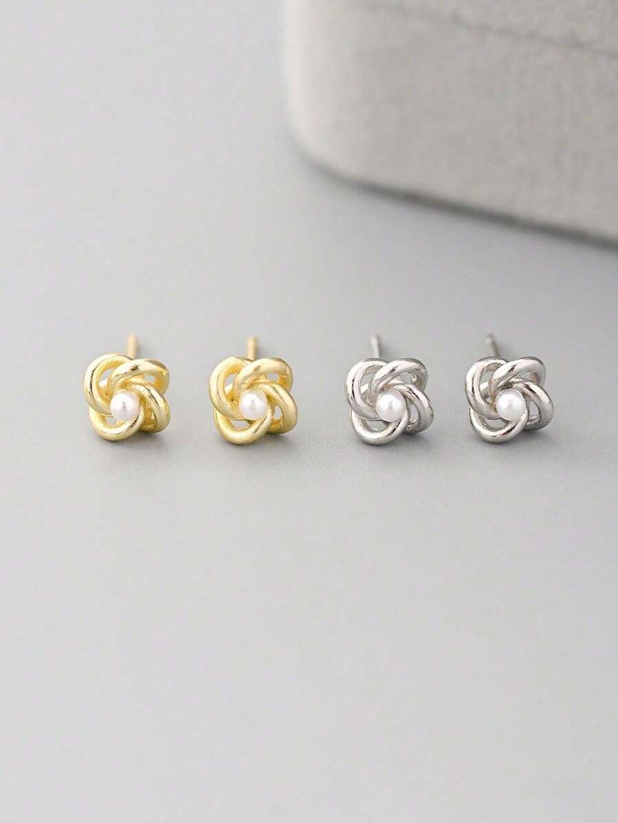 1 Pair Vintage S925 Sterling Silver Delicate Elegant Versatile Pearl Earrings, Exquisite Jewelry Accessory For Women, Daily Wear, Travel, Friendship, Anniversary, Birthday Gift, New Arrival