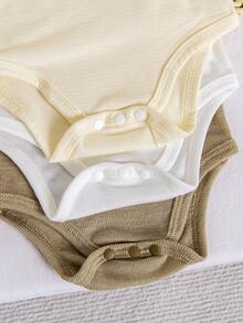 3pcs/Set Fashionable Infant Baby Boys Round Neck Short Sleeve Loose Bodysuit - Multicolor - View 6