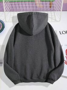 Fashionable And Creative Pattern Printed Women's Fashion Hoodie Sweatshirt, With Drawstring Hood Pullover Sweatshirt, Casual And Elegant Kangaroo Pocket Hooded Sweatshirt, -Lined Autumn And Winter Fashion  Women's Wear. - màu đen - Xem 8