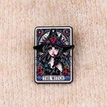 Cartoon Witch & Girl Brooch, Unique Enamel Lapel Pin - Personalized Badge For Backpacks And Clothes