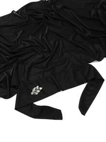 1pc Fashionable Heavily Embellished Rhinestone Tie Hijab For Abaya - Multicolor - View 9