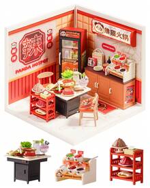 Robotime Rolife Super Creator DIY Plastic Miniature House Building Set - 3D Puzzle With LED Lights, Compatible With Mini Figures, And A Variety Of Themes. This 3D Model Toy Is Suitable For Teenagers And Adults, Making It An Ideal Christmas Or Birthday Gift - Lẩu Panda - Xem 2